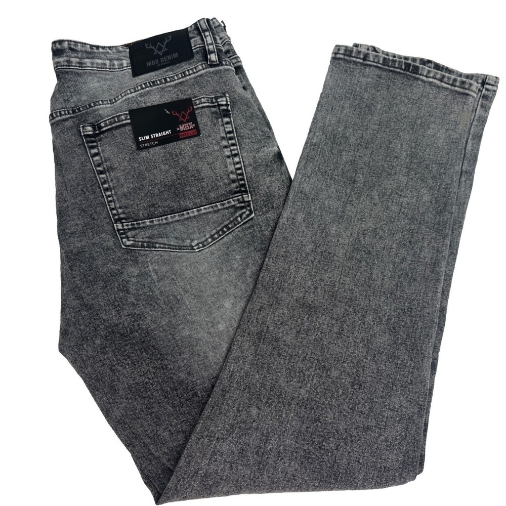 MBX Men's Los Ángeles Denim Jeans 36X32 Slim Straight Stretch Wash Ludlow Jeans - Picture 10 of 16